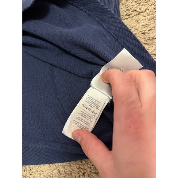 Polo Ralph Lauren Men's Classic‎ Fit Navy Blue Polo Shirt Green Pony Logo Size M - Picture 2 of 10